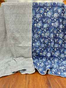 Couvre-lit traditionnel indien en patchwork Kantha, motif sans fin multicolore, 100% coton, pour usage domestique - Product Image 4