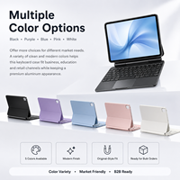 Soporte de teclado para tableta B2B con bisagra de ángulo ajustable, trackpad de cristal, carga tipo C y embalaje minorista
