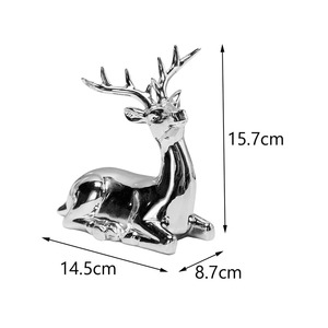 Escultura de mesa de Reno con acabado plateado brillante, decoración elegante de temporada, ideal para centro de mesa de boda, exhibición en el hogar o festiva - Product Image 4