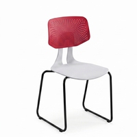 Chaise de bureau ergonomique moderne en maille et plastique, avec cadre en acier, accoudoirs réglables, réglage manuel, dossier solide, design pivotant empilable