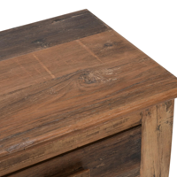 Konsolen tisch aus recyceltem Massivholz mit modernem Stil und drei Schubladen für Wohn möbel in der Eingangs werkstatt oder Wohnung