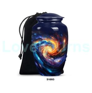 Gran oferta de urna para adultos de cremación de galaxias de aluminio grande para cenizas humanas con bolsa de terciopelo gratis - Product Image 1
