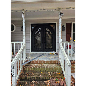 ประตูทางเข้าด้าน<span class=keywords><strong>หน้า</strong></span>คู่สีดำเข้มสำหรับบ้า<span class=keywords><strong>น</strong></span>พักแบบอาร์ตวิลลาแบบโมเดิร์<span class=keywords><strong>น</strong></span>หรูหรา - Product Image 6