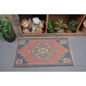 Tapis turc vintage de grande surface, style classique, rouge, bleu, patchwork, laine, forme rectangulaire en latex pour couloir et chambre - Product Image 1