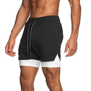 Pantalones Cortos Deportivos 2 en 1 para Hombre, de Secado Rápido y Transpirables, con Cintura Alta y Cierre con Cordón, con Capa Interior de Compresión Integrada - Product Image 3