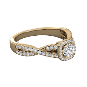 Bague en or 9 carats pour femme, sertie d'un diamant de laboratoire taille brillant, style solitaire - Product Image 3