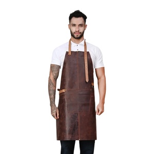 High Quality Genuine Leather <b>Apron</b> Vintage Style with Long Tool Strap for Coffee Bar Barista Chef BBQ Barber <b>Work</b> Wear - Product Image 1