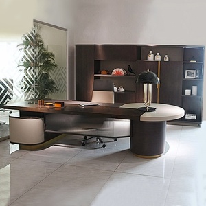 Escritorio Ejecutivo Moderno de Lujo con Panel de Madera, Mesa de Escritura Simple y Ecológica, Muebles de Oficina de Alta Calidad Extensibles - Product Image 3