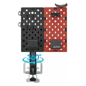Organizador de Escritorio con Panel y Soportes para Accesorios de Juegos, 27.3x18x51.1cm, Rojo y Negro, Juego de Escritorio Moderno de ICC SH HANGMH - Product Image 4