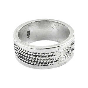 Anillo de Plata de Ley 925 con Diseño Geométrico Vintage para Mujer, con Baño de Oro y Perla Engastada en Bisel, Joyería de Regalo - Product Image 1