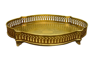 Plateau de service en laiton de concepteur de luxe plateau en métal de conception de finition mate outils de salade du meilleur prix du fournisseur de confiance - Product Image 4