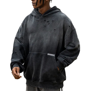 Sudadera con Capucha de Felpa Francesa y Algodón, Hombros Caídos, Estilo Holgado, Alta Calidad, 500 g/m², Gruesa - Product Image 4