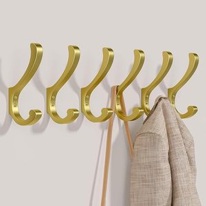 Heavy-Duty Aluminium Large Coat Hanger <b>Chrome</b> Coat <b>Hooks</b> Wall Mount for Clothing Keys Bags Hats-for Office Use - Product Image 1