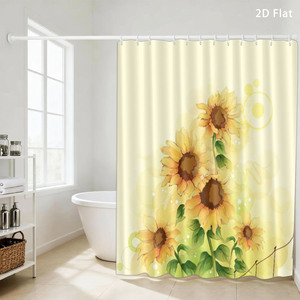 Custom Printed Waterproof Shower Shower <b>Curtain</b> for Bathroom Waterproof Polyester <b>with</b> <b>Hooks</b> - Product Image 6