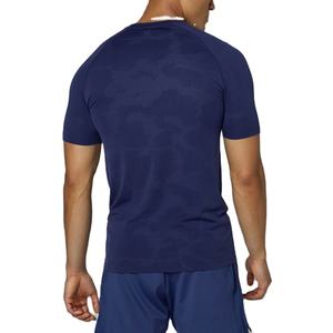 T-shirt de fitness à motif camouflage uni, coupe ajustée, sublimation, 95% polyester 5% élasthanne, extensible dans les quatre sens, fabrication OEM - Product Image 5