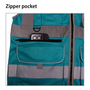 El mejor chaleco de seguridad reflectante impermeable de alta visibilidad con chalecos de seguridad de trabajo con múltiples bolsillos - Product Image 3