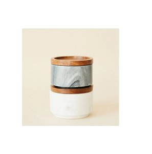 Refroidisseur de vin en marbre et en bois Seau à vin et à champagne pour le dîner Vin et boissons Froid en vente - Product Image 6