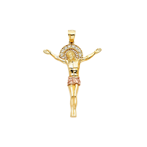 Unisexe 14K Jaune Or Rose Jésus Christ Corps Pendentif Charm À La Mode Et Religieux Thème Chrétien pour Enfants - Product Image 1