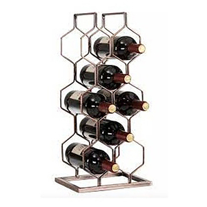 Customized Free Standing Tiers Stackable Wine Holder <b>Rack</b> Countertop Wine 8 Bottle Holder Wood Metal Wine <b>Rack</b> - Product Image 5