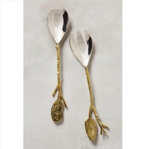 Best Quality Brass Salad Serving Set for Kitchenware Custom Size Pineapple Design Flatware Cutlery Sets With <b>Lacquer</b> for Home - Product Image 5