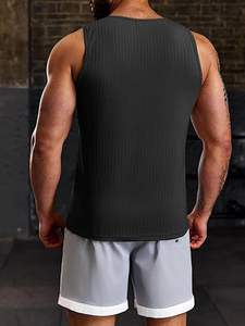 Camiseta sin mangas musculosa duradera para hombre con estampado de logotipo para gimnasio y ropa deportiva Camiseta sin mangas ajustada para ropa de gimnasio de verano - Product Image 4