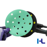 Disque abrasif de ponçage et de polissage OEM, étanche, pour utilisation humide et sèche, 125mm 150mm, en céramique verte, à fixation auto-agrippante PSA, avec film