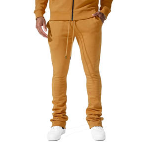 Pantalones de chándal apilados para hombre con logotipo personalizado de alta calidad OEM, pantalones de chándal para correr, pantalones de chándal Acampanados para hombre con logotipo personalizado - Product Image 3