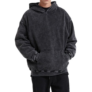 Sudadera con Capucha de Felpa 100% Algodón, Lavado Ácido, de Alta Calidad, Transpirable, Estilo Vintage, Personalizable con Bordado, HS 2026 - Product Image 1