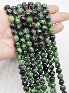 Cuentas redondas sueltas de 8 mm de zoisita rubí natural de calidad premium, cristal semiprecioso para la fabricación de joyas y meditación. - Product Image 2