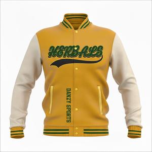 Veste universitaire brodée en gros pour hommes en laine/viscose, patchs personnalisés sublimés, devant uni, design de lettres, réversible - Product Image 4