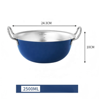 Bol mélangeur coréen en acier inoxydable avec doubles poignées, saladier pour la cuisine domestique, bol à collation en métal durable avec poignée