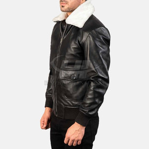 <b>New</b> Arrival Men's High Quality Cow <b>Skin</b> Leather Jacket Winter Custom Design Breathable Eco-Friendly Front Logo - Product Image 2