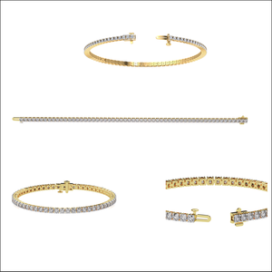 Women's Trendy 2.4 Ct Lab Grown Diamond 18K <b>Gold</b> Tennis <b>Bracelet</b> VS Clarity EF Color <b>Bangles</b> Classic for Gifts - Product Image 2