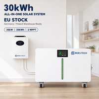 Système de batterie au lithium 30 kWh 51,2 V 600 Ah avec plus de 10 000 cycles, éclairage LED ambiant et onduleur 30 kW pour la sauvegarde d'urgence domestique, stock UE