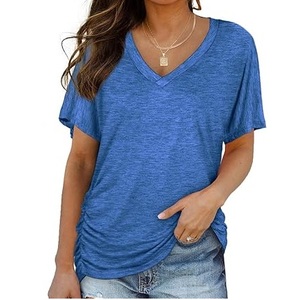 Camisetas de Cuello en V de Alta Calidad 100% Algodón para Hombre, Impresión de Logotipo Personalizado, Ecológicas, Transpirables e Informales - Product Image 1