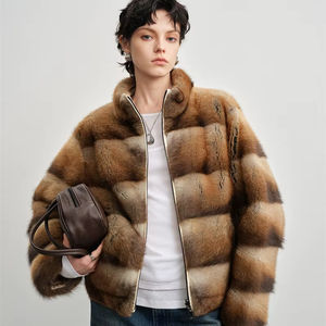 Женская однобортная куртка из меха норки с воротником-стойкой - Product Image 2