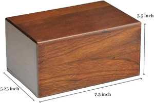 Wooden Luxury Cremation Urn <b>Box</b> Medium Size 7.5 x 5.25 x 3.5 <b>for</b> Human Ashes & <b>Pet</b> <b>Memorials</b> Elegant & Decorative Keepsakes - Product Image 3