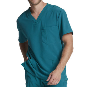 Uniformes Médicos Personalizados con Cuello en V para Hombre, Uniformes de Hospital Elegantes, Suaves y Transpirables, Uniformes Coloridos para Salón de Belleza y Spa, Uniformes Dentales para Hombre - Product Image 2