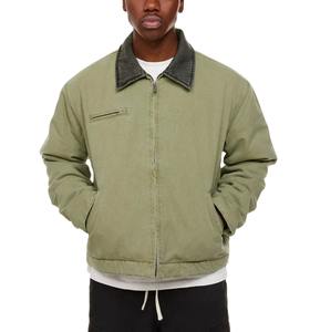 Vestes en toile écologique unisexe de style vintage conçues sur mesure Vêtements de travail rembourrés pour l'hiver avec fermeture à glissière avant Conception réversible - Product Image 2