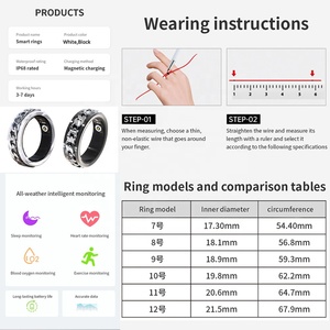 Bague connectée de santé intelligente, étanche IP68, moniteur d'activité physique, fréquence cardiaque, suivi du sommeil, oxygène sanguin, suivi menstruel, bracelet en acier allié - Product Image 5