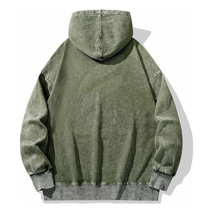 Nouveauté : Sweat à capuche en coton 100% de qualité supérieure, délavé à l'acide, respirant, décontracté, pour l'hiver, taille oversize pour adultes - Product Image 5