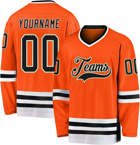 2025 Custom 100% Polyester High Quality Team Ice Hockey Jerseys Breathable Sports Jersey with Embroidery Sublimation Printing - Product Image 4