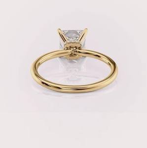 Bague de fiançailles classique solitaire en or jaune/blanc/rose 18 carats avec diamant de laboratoire de 1,5 carat, bijoux fins de luxe - Product Image 4