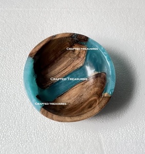 Ensemble de vaisselle en bois de résine époxy au design moderne le plus vendu bol rond de fantaisie à mélanger pour la maison, l'hôtel ou le restaurant, la cuisine - Product Image 2