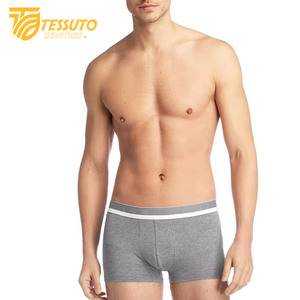 La mejor oferta de ropa interior cómoda de secado rápido para hombre, ropa interior sin costuras de algodón Spandex, Bóxer corto con estampado de logotipo a rayas personalizado Oem - Product Image 4