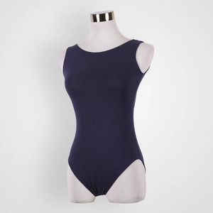 Logotipo personalizado mujeres Color puro tanque Ballet danza leotardos cuello redondo gimnasia monos mujer bailarina traje de escenario - Product Image 6