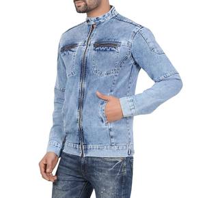 Chaqueta vaquera con cremallera y estilo informal para hombre a la moda, venta al por mayor, chaqueta vaquera de calle alta Vintage a la moda para exteriores de talla grande - Product Image 2