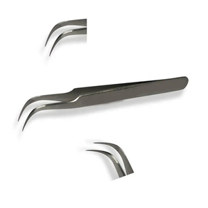 Pince à cils professionnelle en acier inoxydable avec pointes coudées en L incurvées à 90 degrés, pince à épiler d'extension de volume, vente en gros - Product Image 3