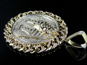 Faraón egipcio cara moissanita diamante Studedd S925 plata Iced Out Hip Hop joyería personalizada colgante para hombres - Product Image 2