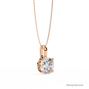 1,08 Ct Cut Lab Grown Diamond Solitario Colgante CVD Rose Gold Diamond Colgante Regalo de aniversario para ella Diamond Pendants Charms - Product Image 2
